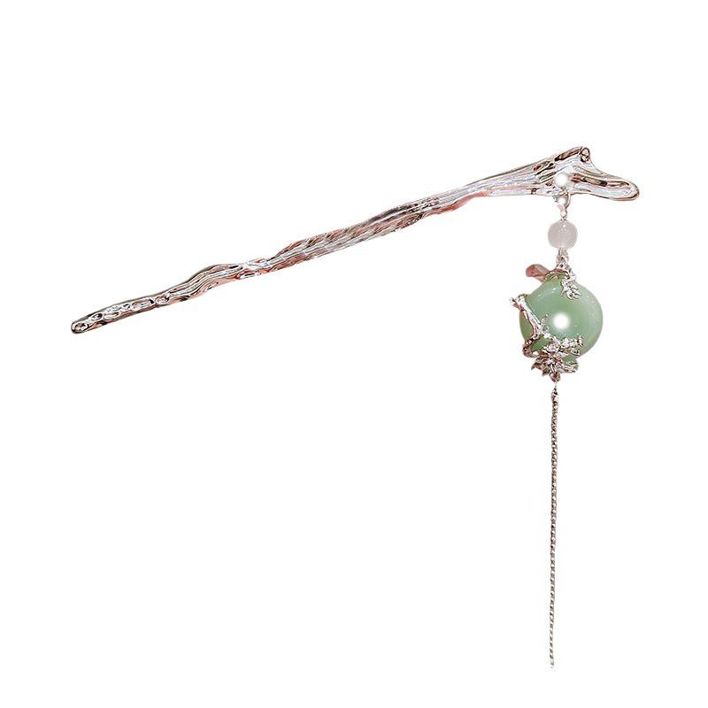 Jade Pendant Hairpin - Modern Chinese Style with Tassel, Elegant Updo Accessory, Perfect for Hanfu