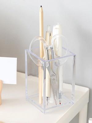 Transparent Storage Box Makeup Brush Eyebrow Pencil Storage Rack Three Compartments Large Storage Organizer Bathroom Canister