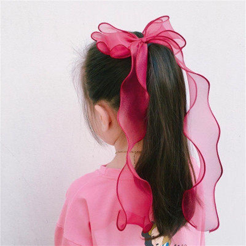 Mädchen Geschenk Niedlicher Pferdeschwanz Haarschmuck Temperament Kugeln Haarspange Mädchen Langes Band Schleife Haarnadel Prinzessin Geflochtenes Haar Kopfschmuck 2 STÜCKE