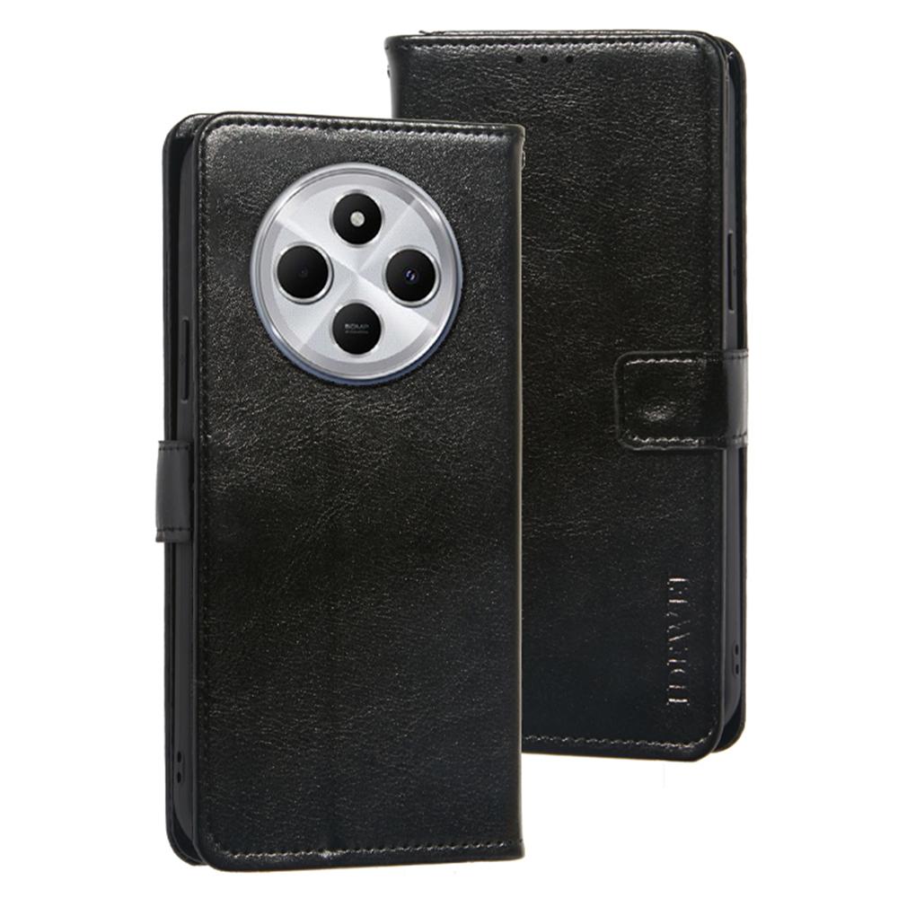IDEWEI For Xiaomi Poco C75 4G/Redmi 14R 5G/14C 4G Stand Case Crazy Horse Texture Leather Phone Cover