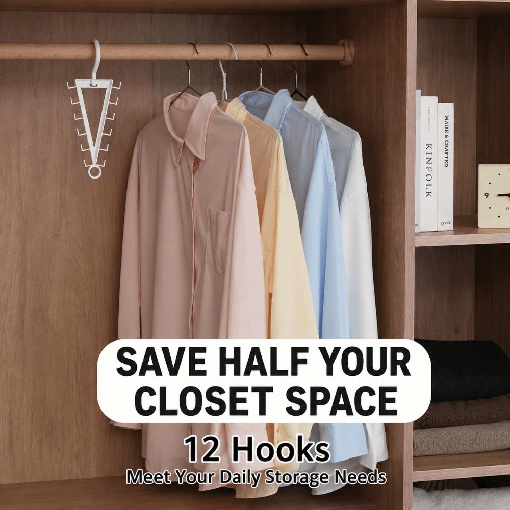 Wall Mounted V Shaped Hanger Rotatable Hat Rack New Multi Hook Organizer  for Wardrobe