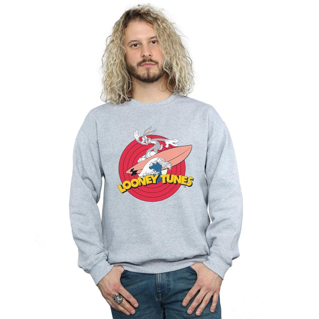 Looney Tunes Mens Bugs Bunny Surfing Sweatshirt