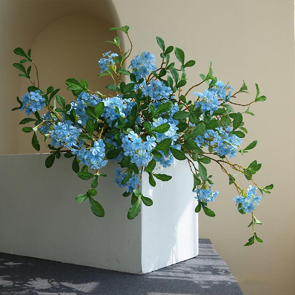 DIY Artificial Blue Mist Flower Long Stem Fake Flowers  Indoor Outdoor Decoration