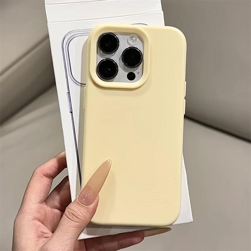 Coque Premium en Silicone Liquide pour iPhone 15/14 avec Finition Couleur Gelée Unie