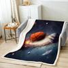 GUOYU Blanket Peach Blossom Throw Blanket Red Sun Fleece Blanket Pink and Teal Mountain Bed Blanket for Couch or Bed Japanese Style