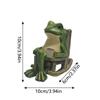 Solar Powered Rocking Chair Frog Resin Statue, Cute Frog Figurine with Solar Light, Patio Yard Garden Decoration