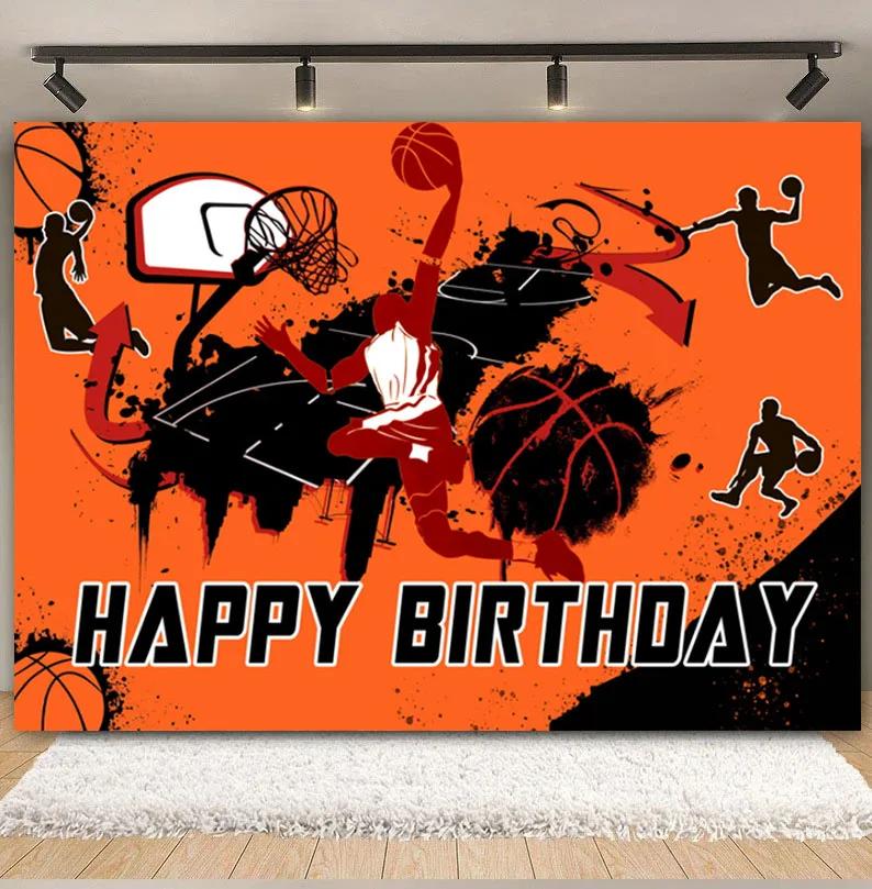 Boy's birthday party, basketball court theme, background decoration, passionate sports meet, photography props, posters, banners