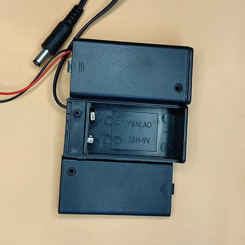 1PC 9V Battery Holder With Dc5.5 * 2.1mm Plug With Lead Cover And On/Off Switch Cable And Dc Head 9V Diy Battery Box