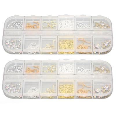 Art Nail Chains Rhinestones Shining Various Sizes Portable Nail Chain Decoration for Nail Salons