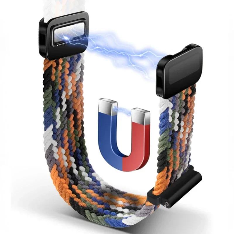 Nylon Braided Loop Strap for Samsung Galaxy Watch Ultra 47mm Magnetic Bracelet Wristband for Galaxy Watch 6 5 4 40mm 44mm 43mm 45mm Accessories