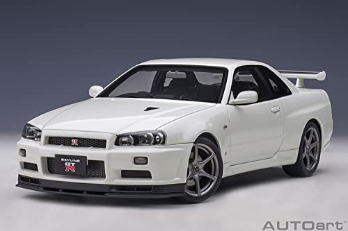 AUTOart 1/18 Scale Nissan Skyline GT-R (R34) V-Spec II White Pearl Finished Product 77406