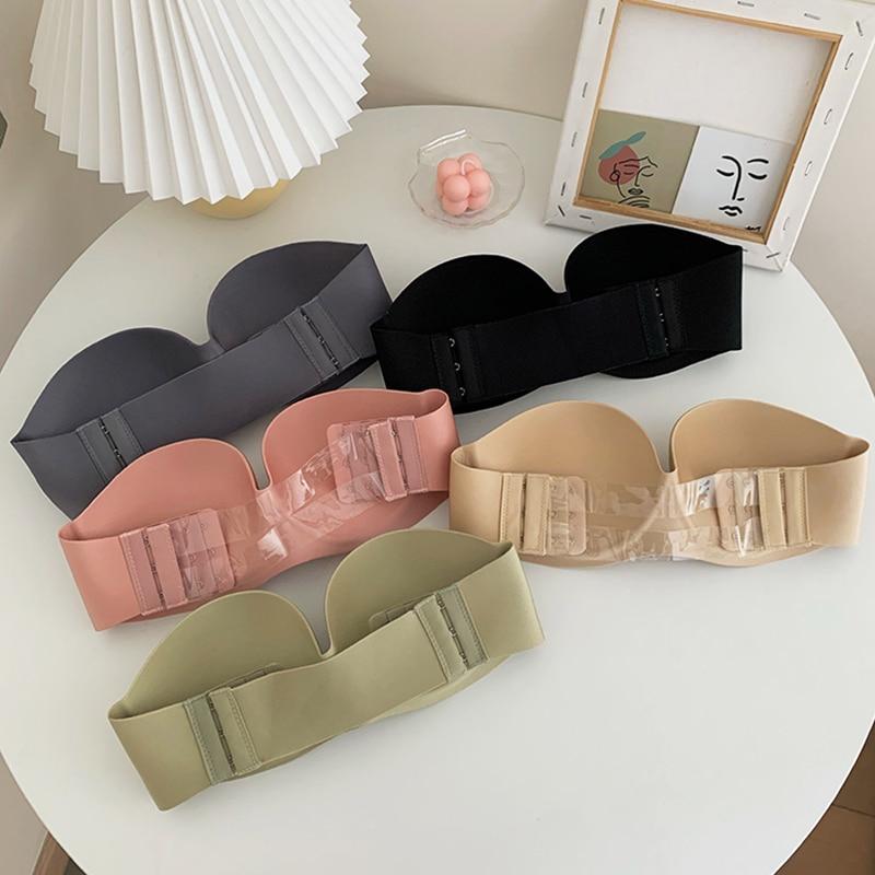 Sexy stroppeløse bh for kvinner Trådløs bralette mykt kvinneundertøy Sømløse bh for damer usynlig bh med 2 stk stropper YSL