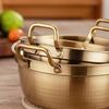 Korean Stainless Steel Mini Sukiyaki Pot with Lid - Double Ear for Luosifen & Instant Noodles