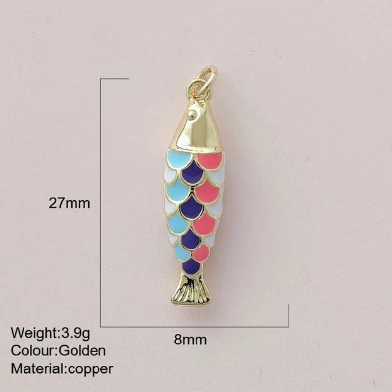 Eco-friendly Colored Enamel Fish DIY Charms Jewelry Making Accessories for Earrings Bracelet Necklace Craft