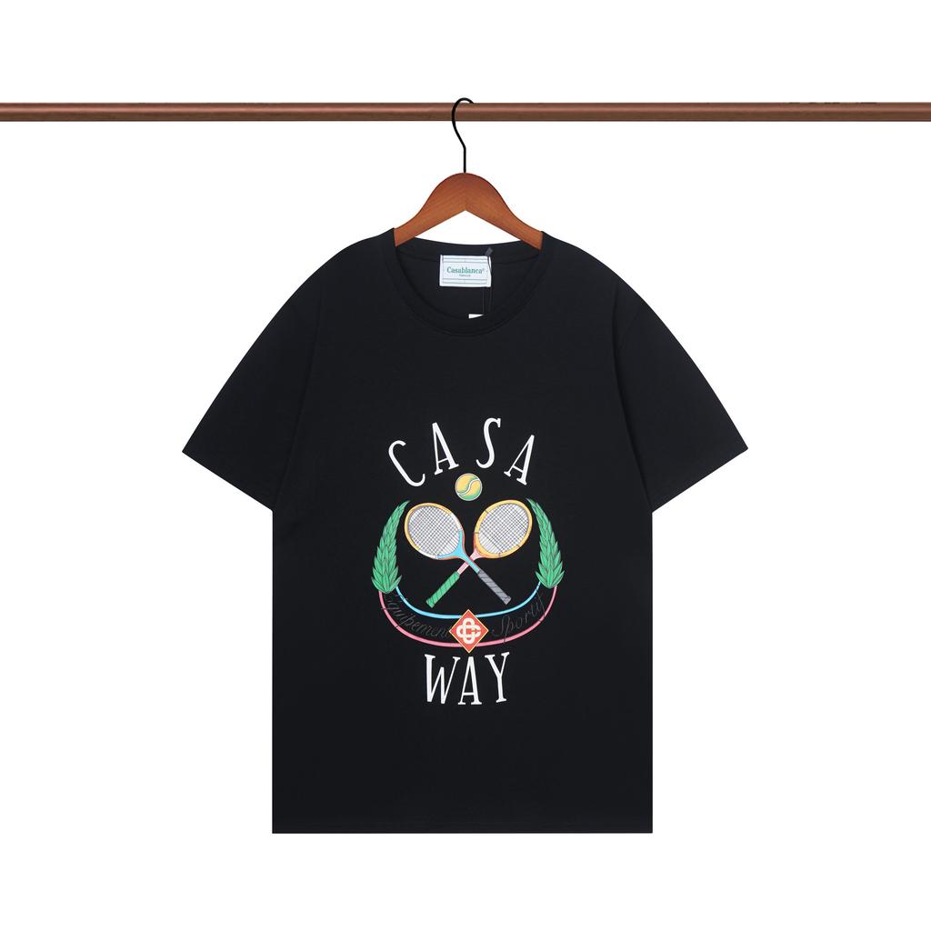 Casablanca 23 Frühling und Sommer Neuheit Fantasie Tor Sternenhimmel Schloss Casa Buchstaben Logo Kurzarm Partner T-Shirt