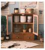 Solid Wood Multi-Layer Desktop Organizer: Office Desk & Cosmetics Storage Rack for Clutter-Free Spaces