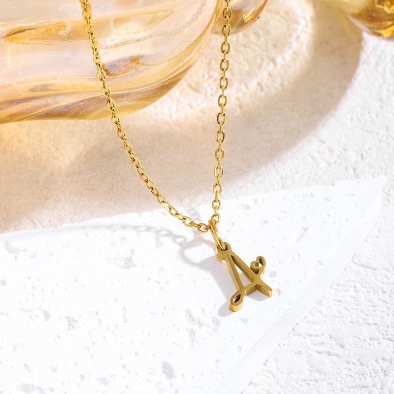 Elegant Titanium Steel Letter Necklace for Women - 2026 Clavicle Chain English Letter Pendant Jewelry
