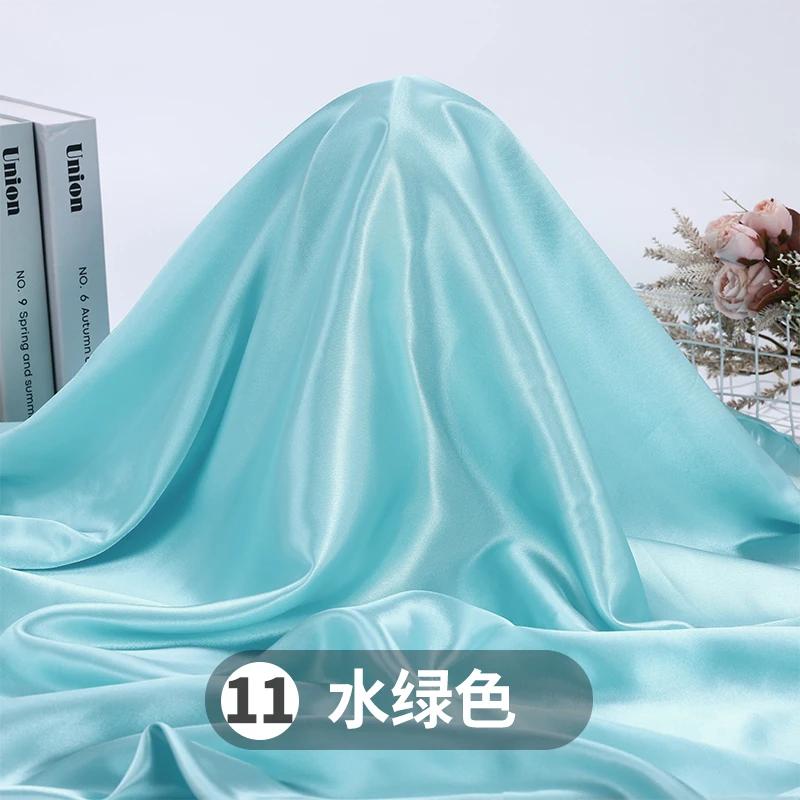 Soft Smooth Satin Fabric By The Meter for Clothes Hanfu Gift Box Lining Wedding Decoration DIY Sewing Cloth Plain White Purple