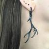1 Pair Gothic European and American Deer Antler Earrings Fashion Metal Antlers Pendant Earring Personalized Punk Hiphop Jewelry