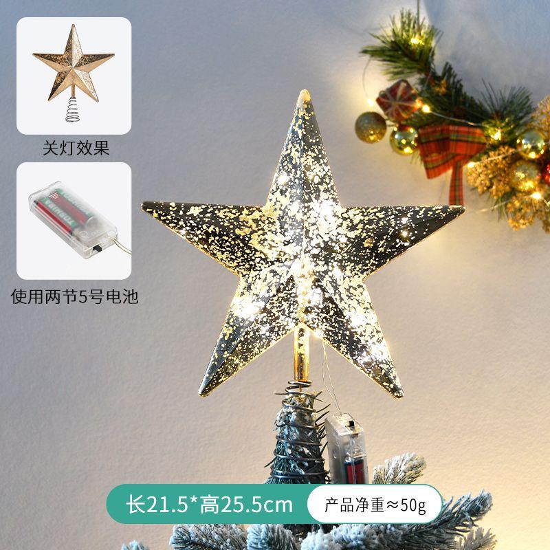 

Christmas Decoration Gold Silver Red Charged Luminous Five-pointed Star Plastic Ornaments Christmas Tree Top Star Lights Crafts