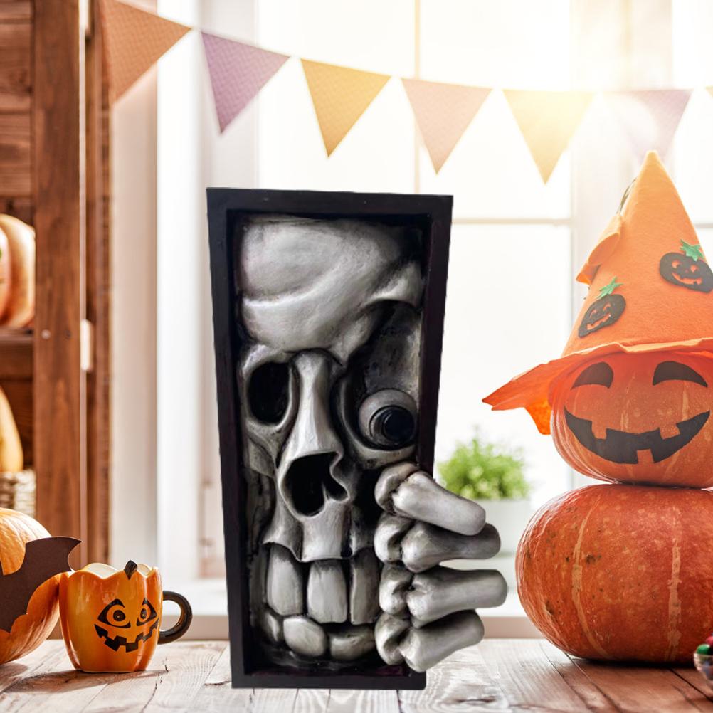 Scary Monster Face Resin Sculpture Horror Figure Shelf Decor Ornament