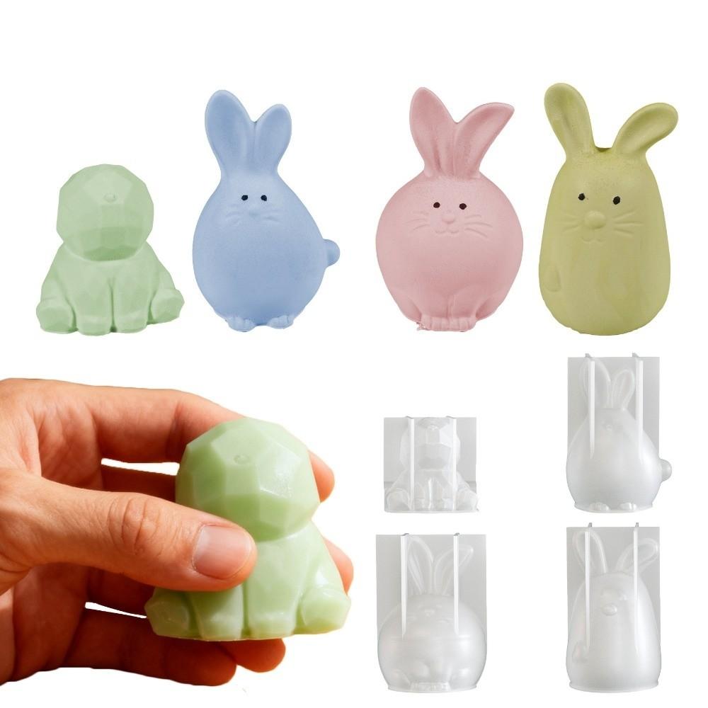 DIY Crafts 3D Rabbit Mold Non-Stick Rabbit Candle Mold Easter Bunny Silicone Mold Gift Creating