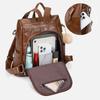 BUKESIYI Women's Mini Backpack, Large Capacity, Waterproof, PU Leather, Brown, JP78532