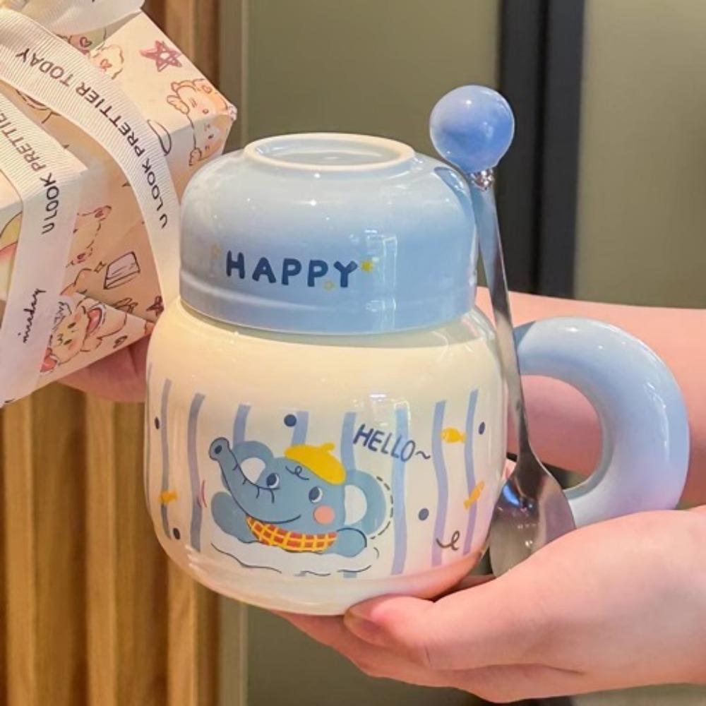 ins cute baby elephant ceramic mug high-value birthday gift for girl girlfriends meaningful souvenir