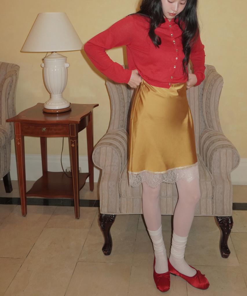 Melly And Rose Rose Lace Satin Skirt (314809)
