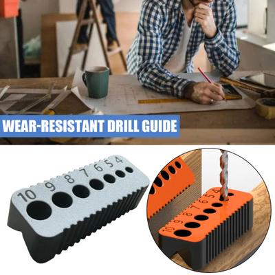Drill Bit Guide 4-10MM 7 Sizes Multi-Functional Drill Jig Block Straight Holes Drill Block Guide Woodworking Precision Drilling Tools