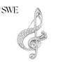 Sweater Pin Women Brooch Sparkling Rhinestone Inlaid Musical Note Shape Anti-Exposure Buckle Suits Shirts Sweaters Bags Outfit Accessory