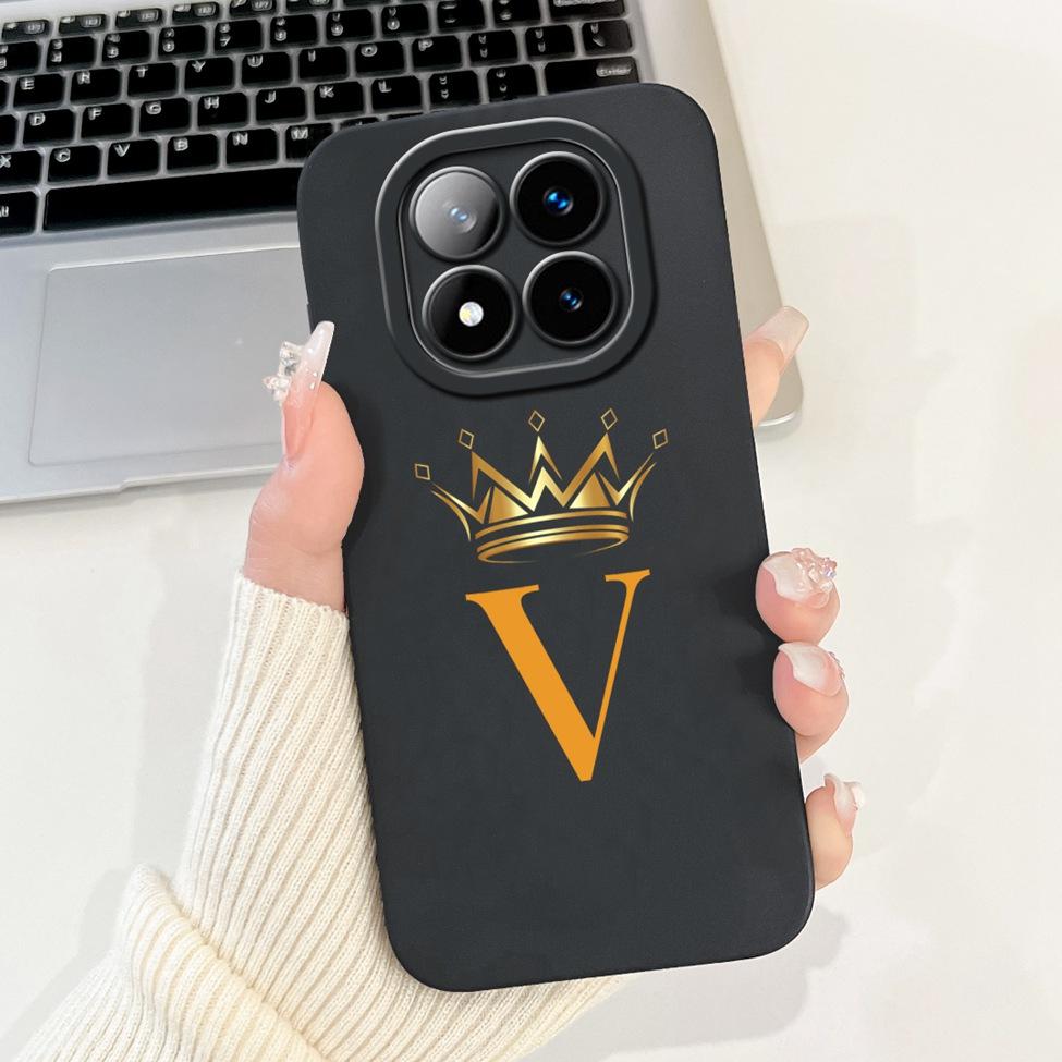 For Redmi Note 14 Pro Plus 5G Case Fashion A-Z Letters Luxury Flowers Shockproof Silicone Cover For Redmi Note 14 Pro+ 5G Funda