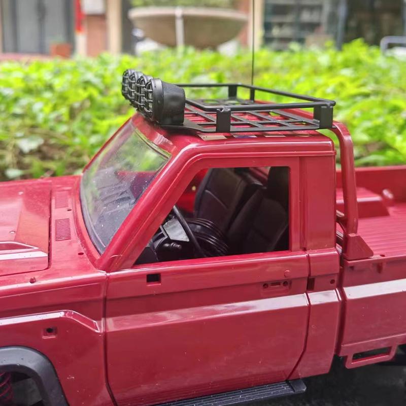 Suporte de Bagagem de Metal Mn82 Rack de Teto Com Luz LED Peças de Atualização Acessórios Modelo de Carro RC Rack de Teto de Simulação Com Quatro Luzes