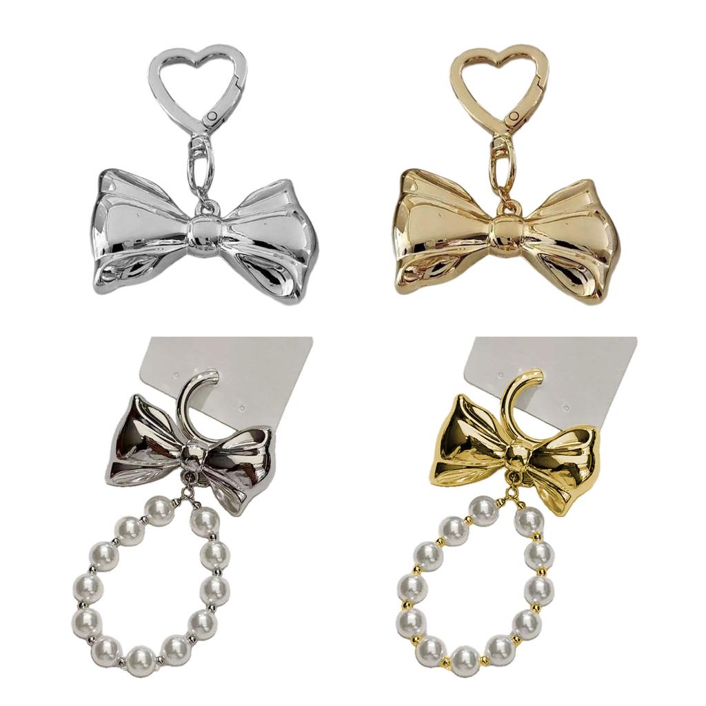 Stylish Keychain Pendant with Delicate Bowknot Stylish Bowknot Bag Charm Portable Phone Straps Chain Keychain for Women