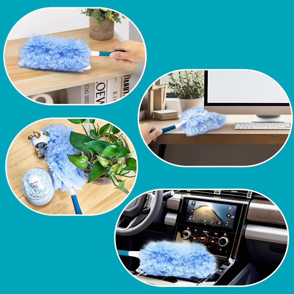 NEWE Dust Remover Duster Handy Mop Disposable with 20 Replacement 4x Dust Collection Power Dust Removal Handy Design Suitable for Sheets, 360°