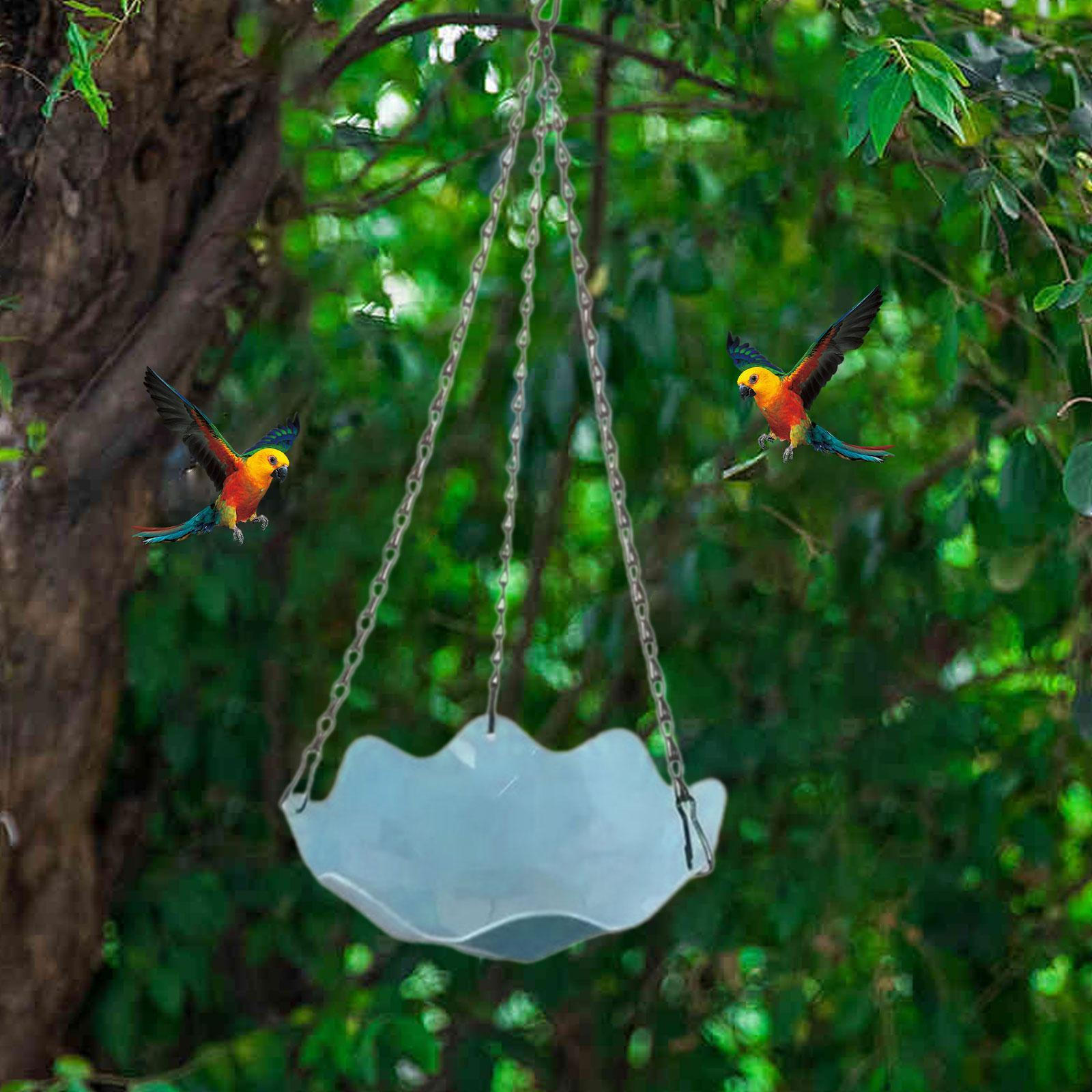 

Подвесной поднос-кормушка для птиц для кормления попугаев на улице во дворе Blue Green