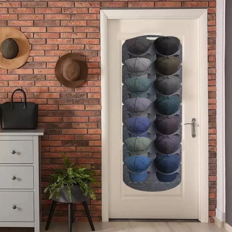 14/7 Grids Cap Storage Rack Wall Mounted Hat Display Holder Felt Hats Organizer Baseball Caps Hats Hanger