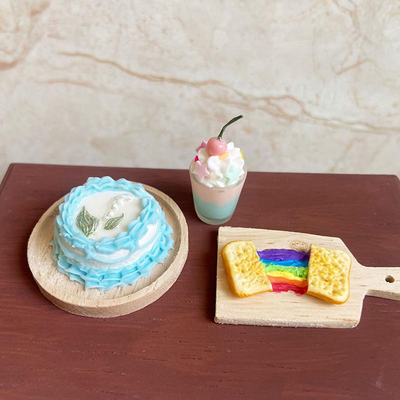 ''1Pc New Resin1:12 1:6 Dollhouse Miniature Cherry Ice Cream Cup Model Dolls Kitchen Food Dollhouse Accessories