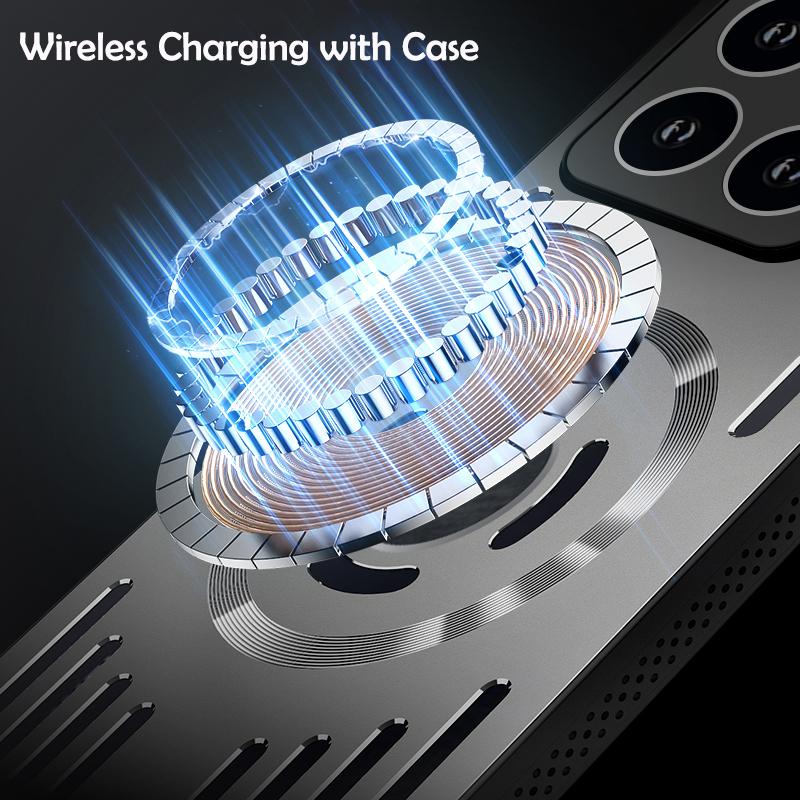 Hard Metal Heat Dissipation Magnetic Wireless Charging Cover For Xiaomi 15 Ultra 14 13 Pro Cool Protective Back Case
