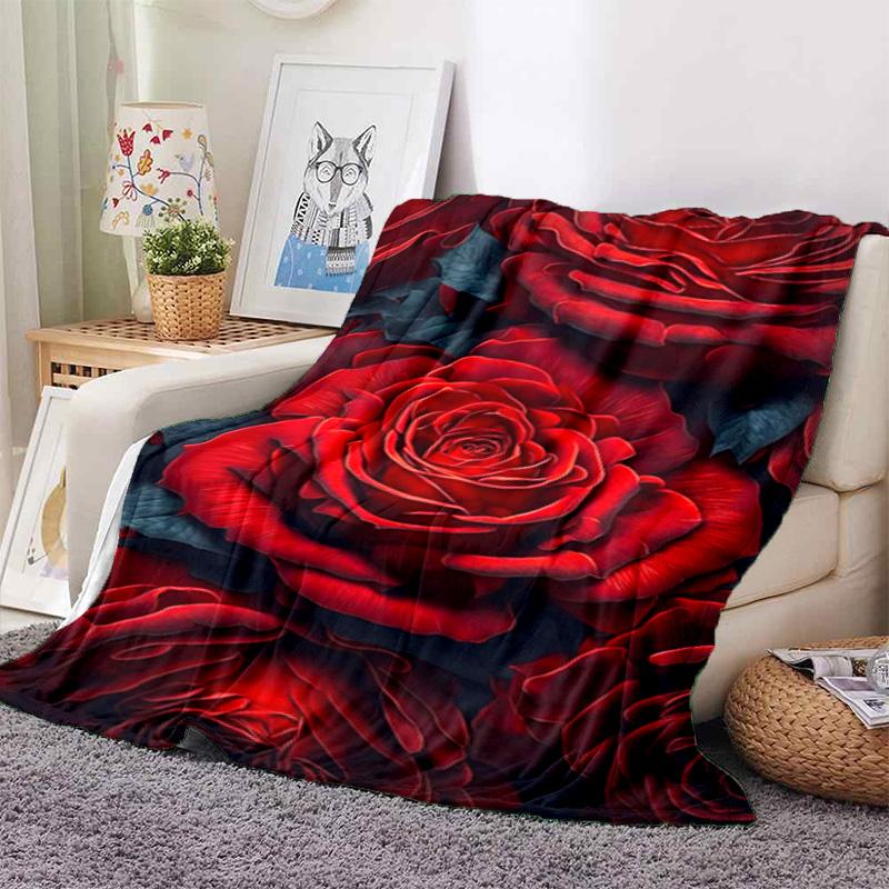 Vintage Rose Garden Art Blanket Soft And Portable Four Season Home Bed Sofa Blanket Office Travel Lunch Break Warm Blanket A5