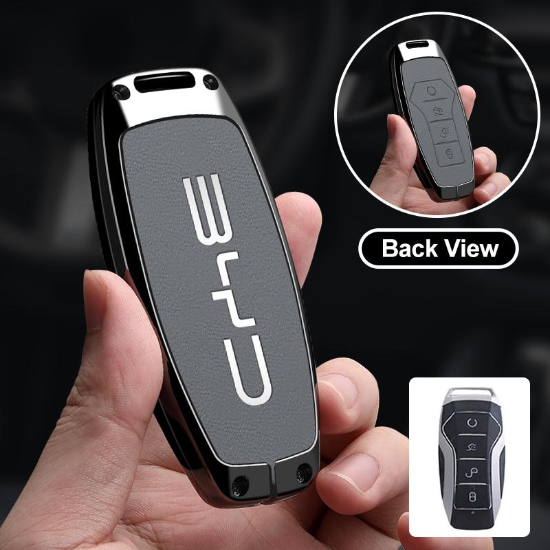 Zinc Alloy Leather Car Key Bag For Byd Second-Generation Song Pro, Tang Dm, Qin Plus Max, Yuan Dynasty, Atto, Han Ev, Dolphin