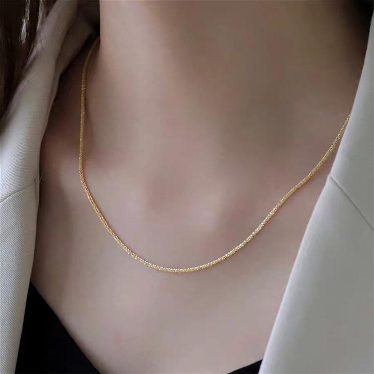 Simple 925 Necklace Cauliflower Chain Sparkling Collarbone Chain 520 Necklace