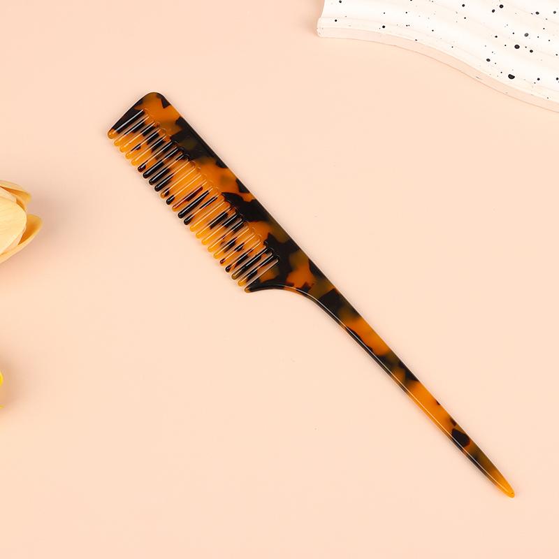 High Quality Acetate Korean Style Simple Marble Texture Long Handle Pointed Tail Comb Anti-Static Hairdressing Comb