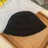 Japanese Solid Color Knitted Hollow Fisherman'S Hat Children Spring And Summer Breathable Sunshade Sunscreen Hat Basin Hat