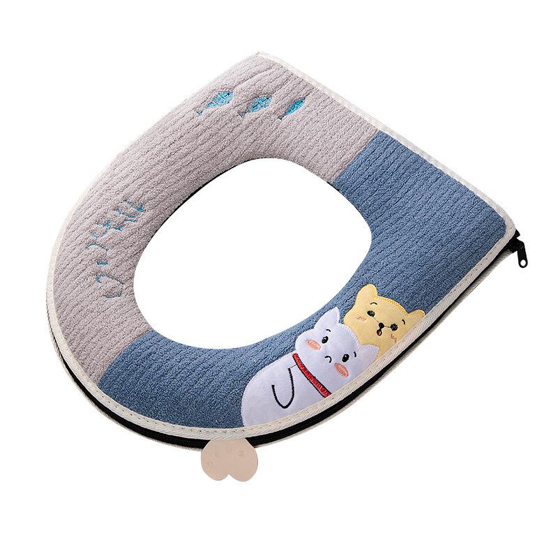 Cute Cat Toilet Seat Warm Cushion Home Four Seasons Universal soft Toilet pad Covers Winter Warmer Thickening Potty Mat WC cape