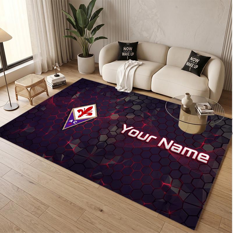 Personalized Crystal Velvet Carpet Fiorentina FC Pattern Non Slip Floor Rug