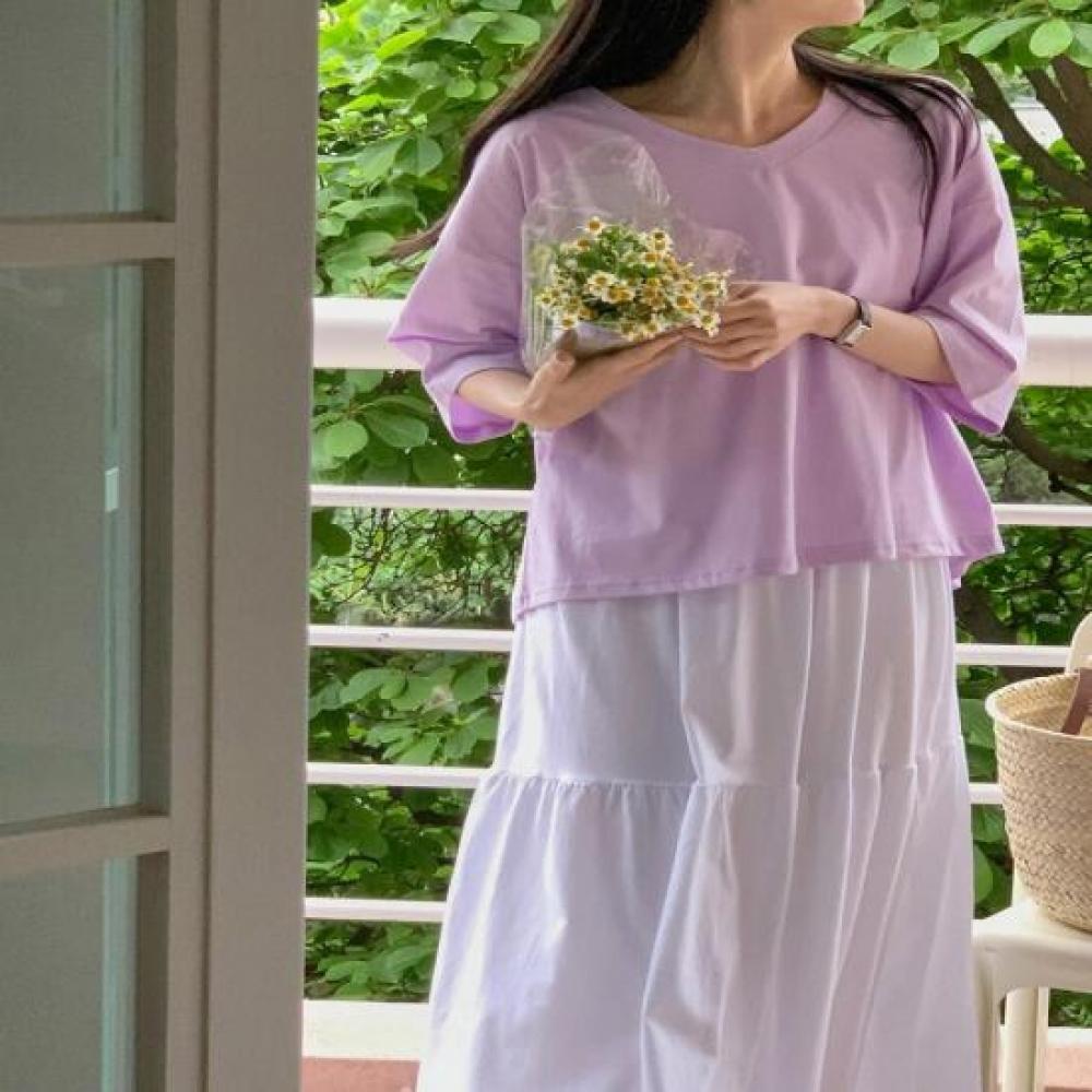 New ArriVals Open Run Women Loose FiT ShorT V Neck T shirT Color