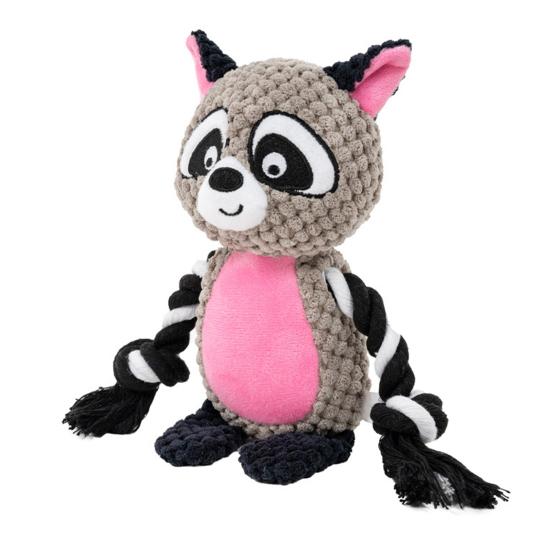 Plyšová pískací hračka pro psy, plyšové zvířátko, měkká plyšová zvířátka s lanovými nohami, hračka na prořezávání zubů pro štěňata, pro agresivní hlodavce