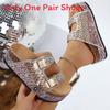 Elegant White Pu Thicksoled Sandals With Water Drilling For Summer Beach Wear