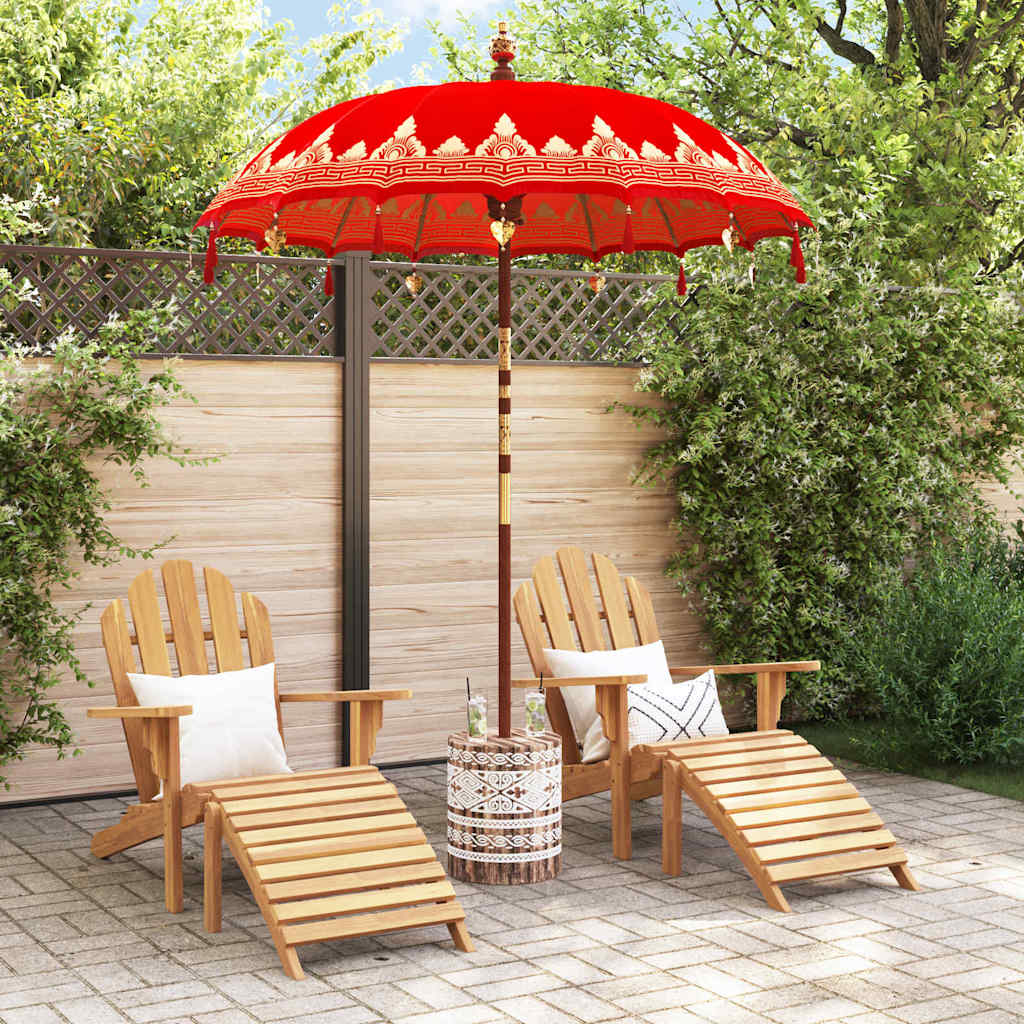 Balinese Sun Umbrella with Base Red 185 X 185 X 260 Cm